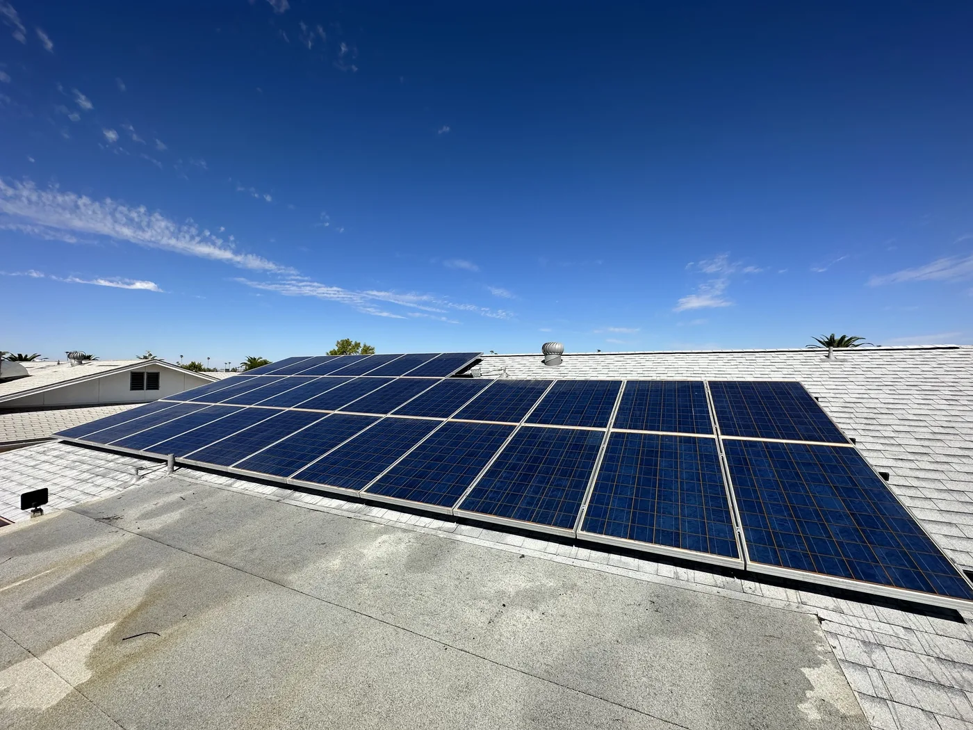 Solar panels installed on a residential roof