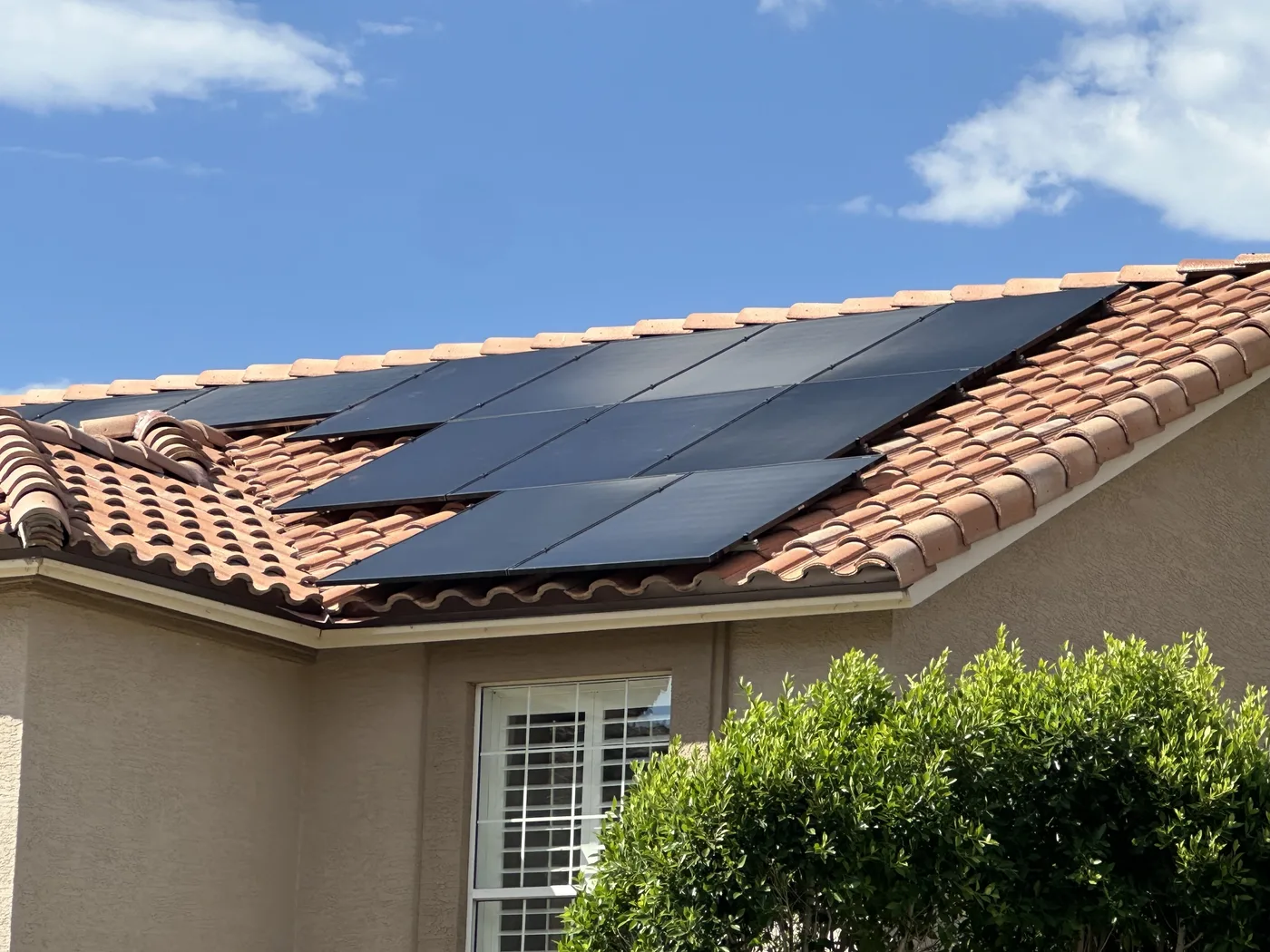 Completed solar installation on a home