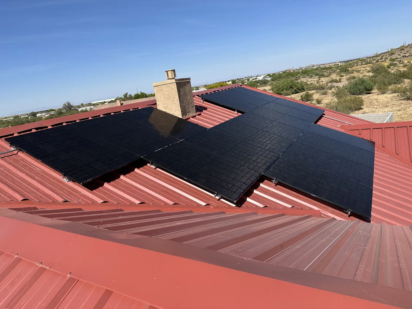 Solar panels installed on a residential roof in Arizona